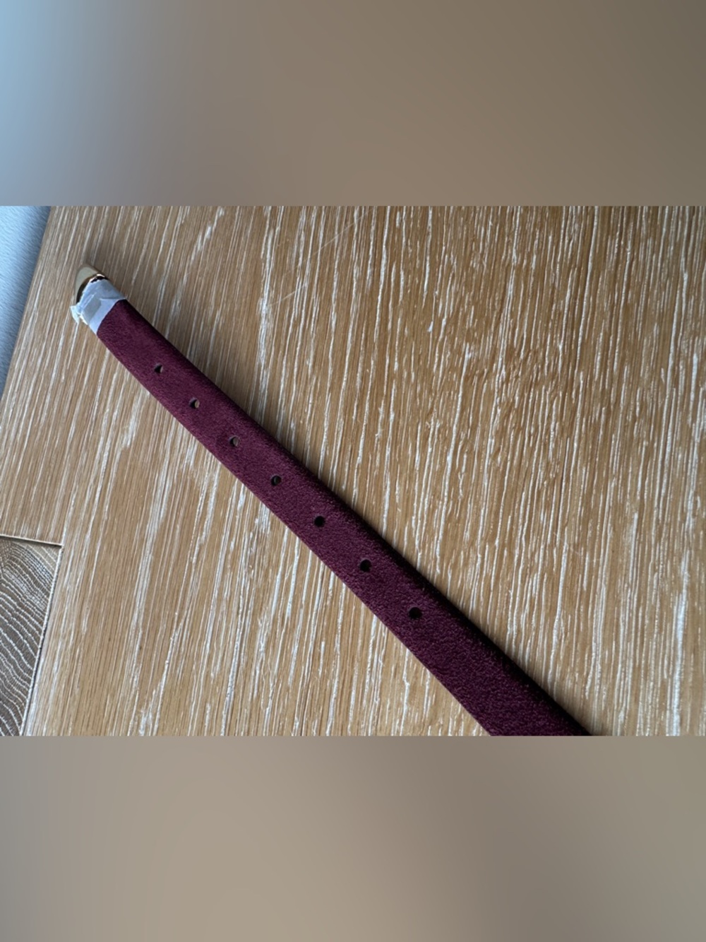 NWOT! MADEWELL Women’s Triple Metal Keeper Belt Dark Red Suede Gold Size Small - Picture 11 of 16